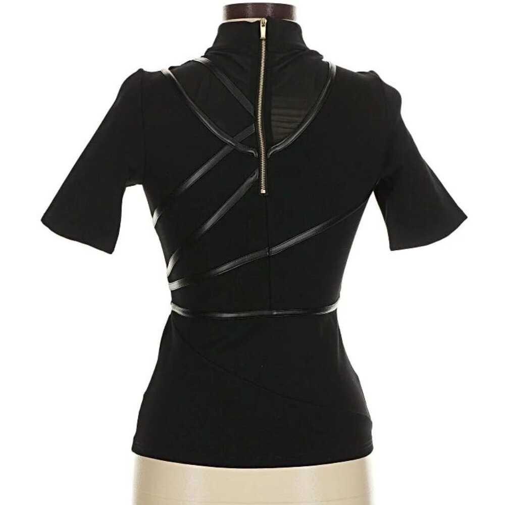 Karen Millen Black bodycon shirt, size 6 US - Picture 2 of 6